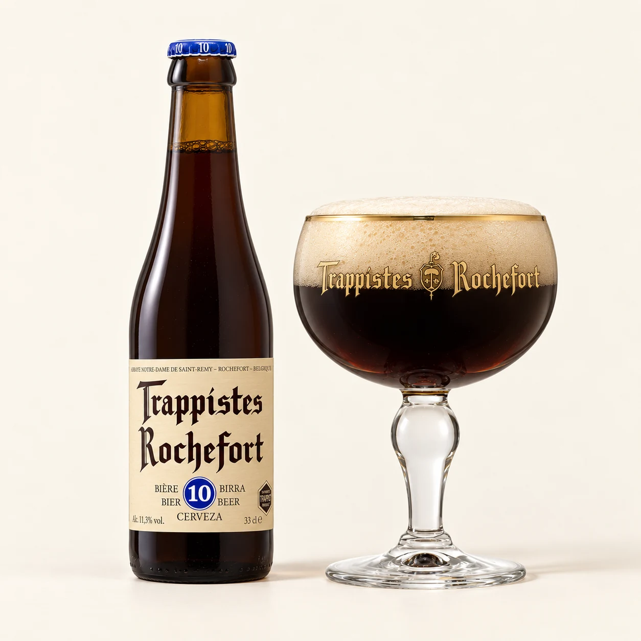 Bouteille et verre Rochefort 10