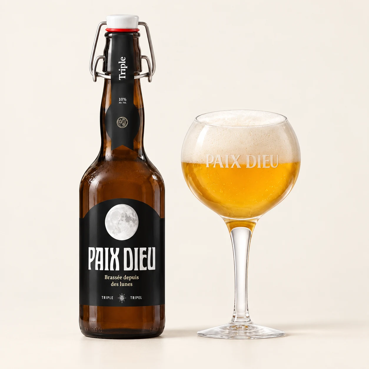 Bouteille et verre Paix Dieu
