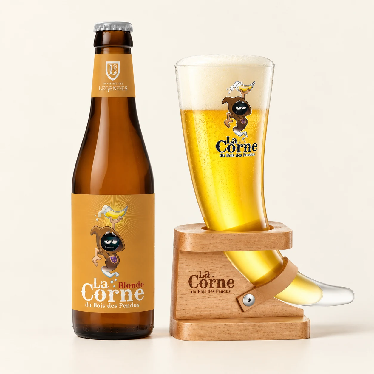 Bouteille et verre La Corne du Bois des Pendus