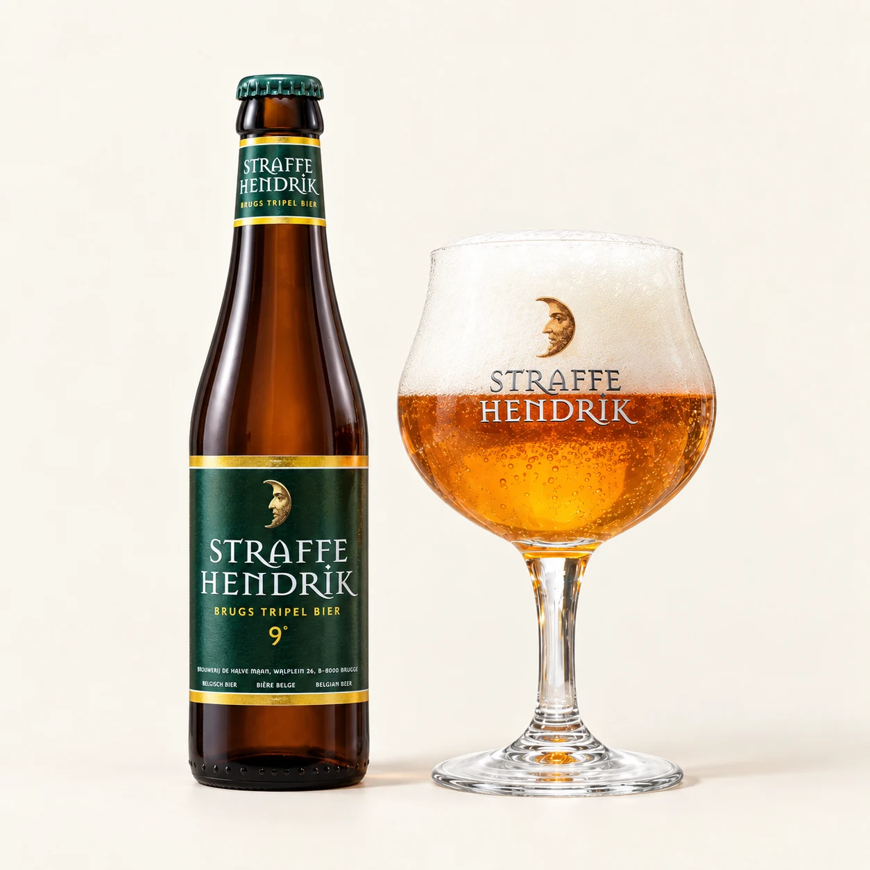 Bouteille et verre Straffe Hendrik Tripel
